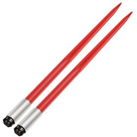VEVOR Pair Hay Spear 49" Bale Spear 3000 lbs Capacity, Bale Spike Quick Attach Square Hay Bale Spears 1 3/4", Red Coated Bale Forks