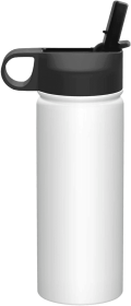 Stainless Steel Double Wall Water Bottle, Vacuum Insulated Bottle with Straw Lid