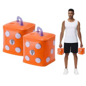 20lb Dumbbell Pairs Outdoor Portable Travel Gym Sports Fitness Home Exercise Yoga Strength Training Water Weights Dumbbell (Option: 2x10lb-Orange)