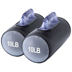 2X10lb Water Dumbbell Pairs Free Weights Adjustable Portable Travel Fitness Home Gym Sports Yoga Exercise Training Set (Option: 2x10lbs-Black)