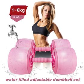 5-6KG Water Filled Travel Dumbbell Sets Home Gym Training Portable Fitness Adjustable Weights Equipment (Option: 6kg-Pink)