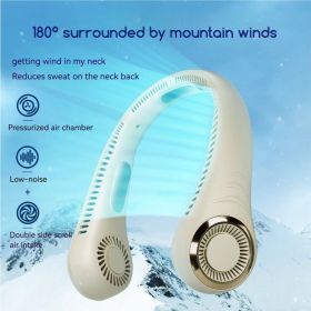 Bladeless Neck Fan with 180° Mountain Wind Cooling -Hands-Free Wearable & Ultra-Quiet, USB Rechargeable (Color: White)
