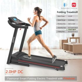 Foldable Treadmill With Tilt Function (Color: Black)
