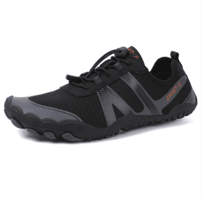 Couples fitness sneakers outdoor beach swimming shoes anti-slip wear-resistant men's and women's running shoes yoga shoes professional upstream s (Color: Black, size: 36)