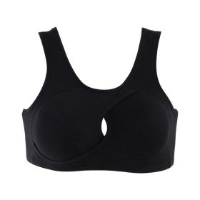Women's Wireless Thin Gathered Vest Sports Breathable Beauty Back (Option: black-M)